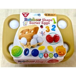 PlayGo Rainbow Shape Sorter Eggs, 13 pc numbers colors shapes matching preschool